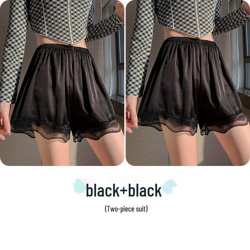Seamless Ice Silk Lace Women's Summer Anti-Exposure Loose Shorts