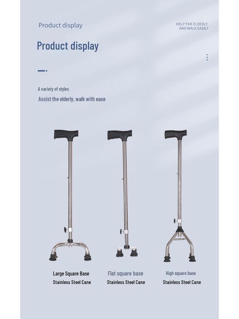 Sturdy Adjustable Telescopic Cane with Grip for Elderly