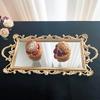 1PC Mirror Tray Jewelry Storage Mirror Stand Home Decoration Golden Storage Tray Photography Ornaments 47.5x23x2.5cm