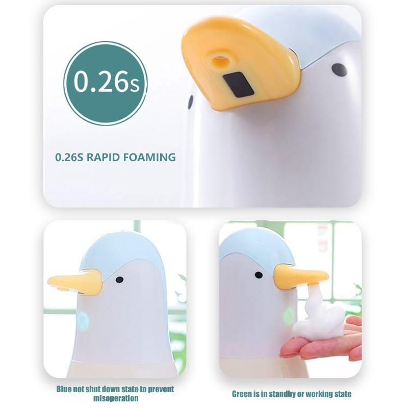 Pinguin Modell Klavier Seifenspender mit Infrarotsensor Schnelle Sensation Induktionsblasen USB-Akku für Küchengebrauch | Flüssigseifenspender