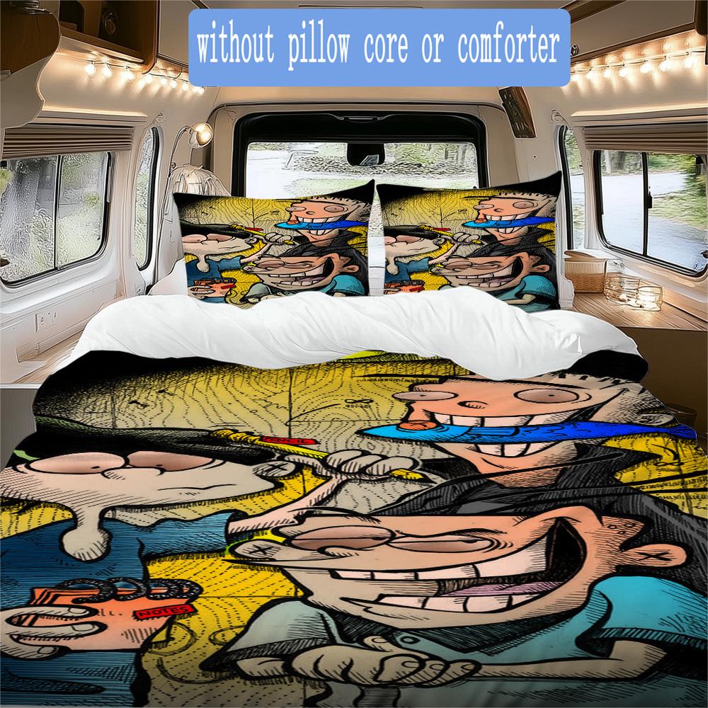 Childhood Sweethearts Pattern Bedding,Quilt Set Quilt Cover Pillowcase Home Birthday Gift (1*duvet cover+2*pillowcase,without core)SSJT0917351