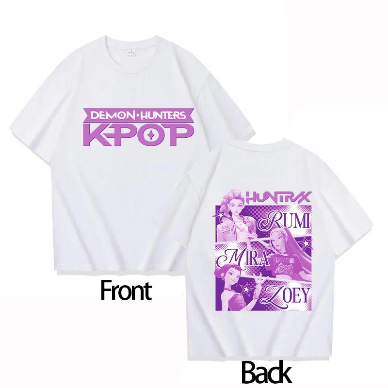 New Movie KPOP Demon Hunter RUMI Parent-child Cotton Round Neck Boys Girls T-shirt