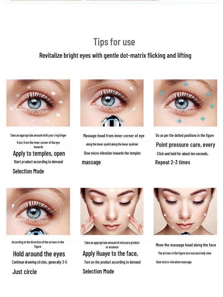 Eye Massager: Reduces Eye Bags, Fine Lines with Cold Compress & Vibration