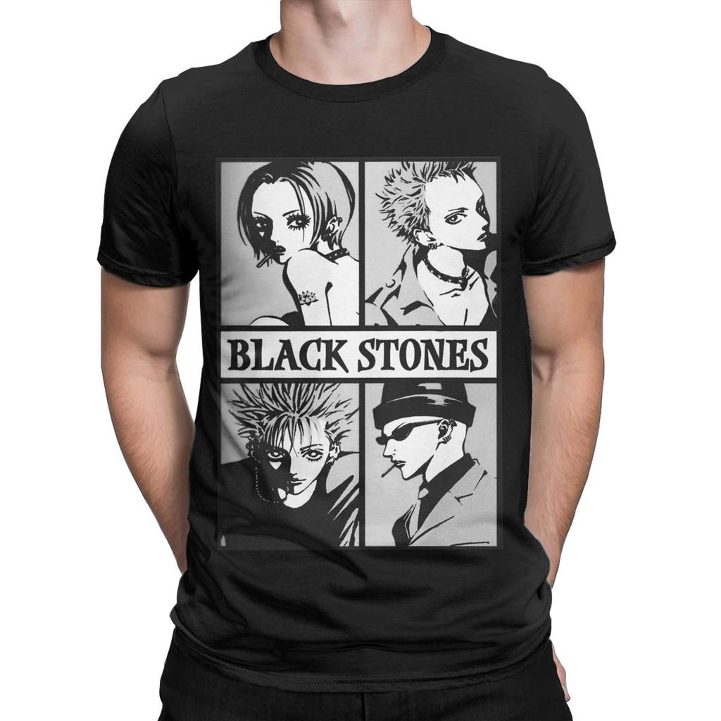 Nana Osaki Anime Black Stones T-Shirts für Herren Baumwolle Einzigartige T-Shirts Rundhals T-Shirts Kurzarm Oberteile Geschenkidee