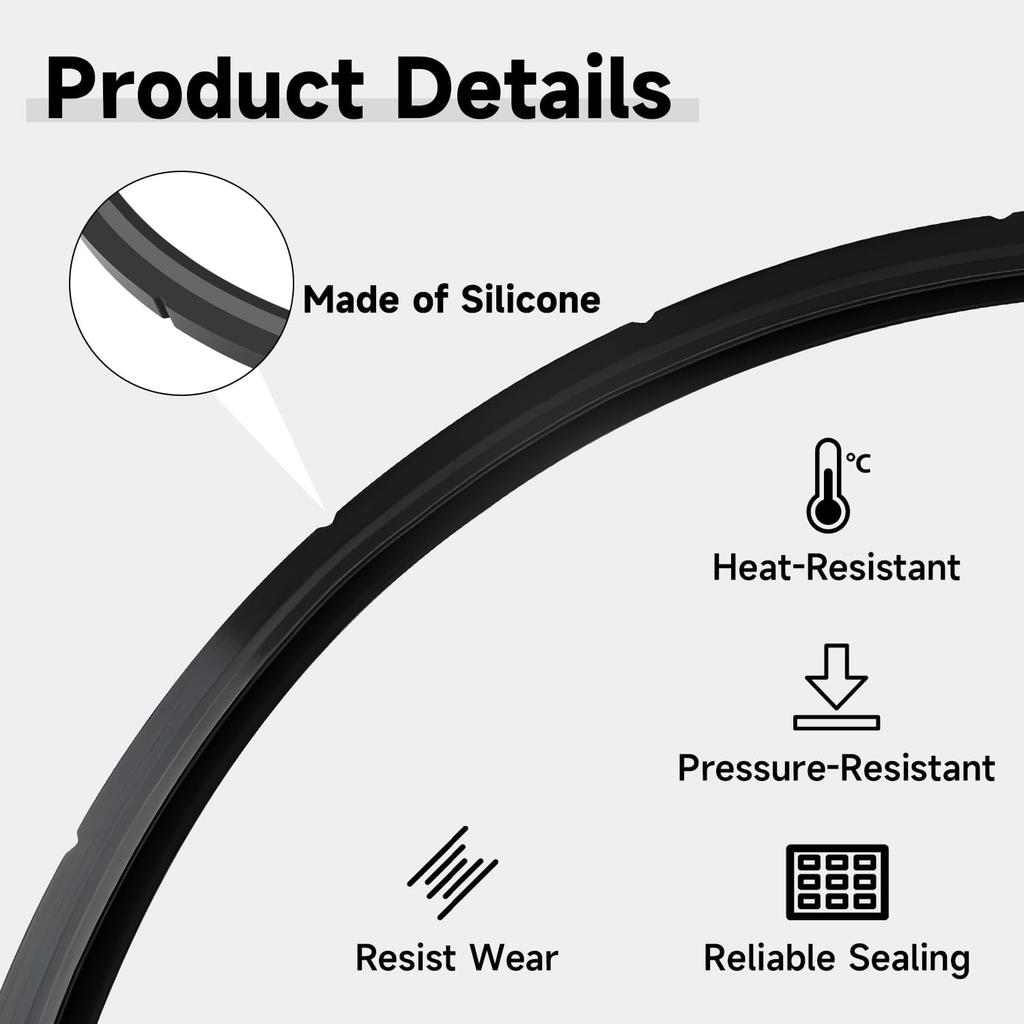 Pressure Canner Sealing Ring Safety Plug Pack Compatible with Presto Replace#: 09905 Includes Automatic Air Vent & Overpressure Plug