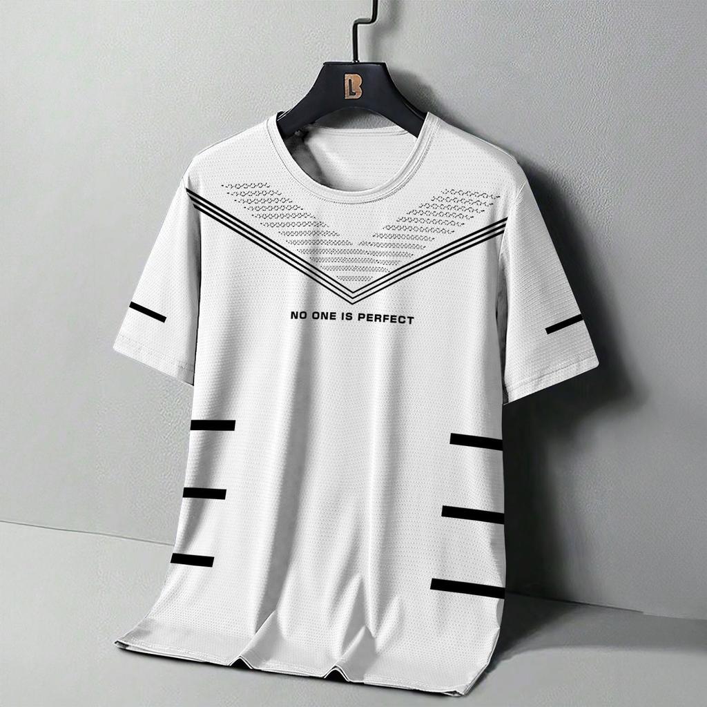 Summer Men's Running T-Shirts 3D Print Oversized Short Sleeve Tops High Elasticity Fitness T Shirt For Men Quick Dry Sports Tees