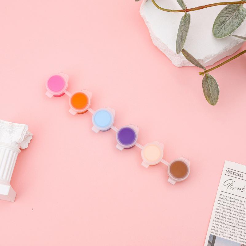 12-Color Acrylic Paint Strips with Plaster Doll for Kids DIY Graffiti, 3ml Each