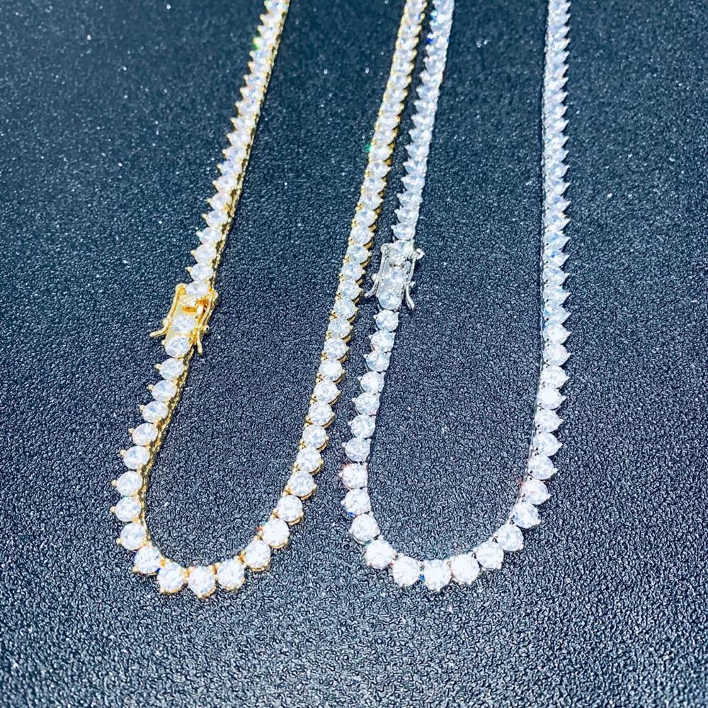 Men's Hip Hop Micro Pave Zircon Single Row Diamond Tennis Chain Necklace