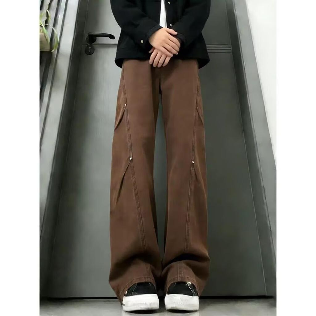 New American retro style tooling jeans summer new thin loose straight trousers men