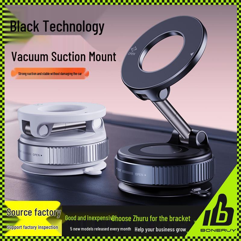 Multifunctional Magnetic Phone Holder with Vacuum Suction for Car & Desktop - Anti-Shake Design 2025