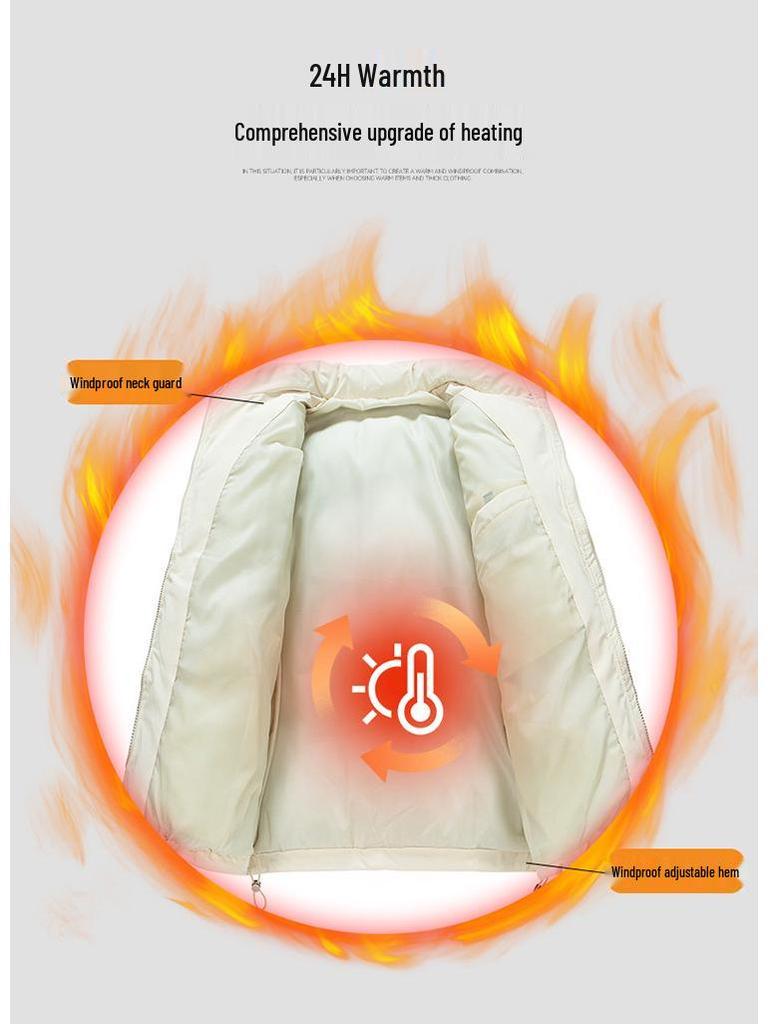 Men's 2025 Stand Collar Cotton Puffer Jacket - Winter Warm, Thick, Solid Color, Casual Coat