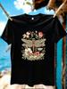Yj01186dragonfly And Flower Print Plus Size Unisexs Tshirt Summer Casual Short Sleeve Top Fashionable Versatile Clothing