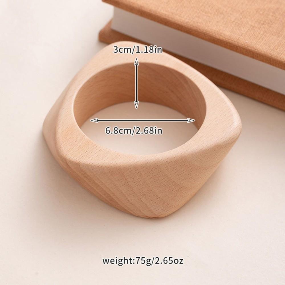 Texture Wooden Bracelet Wide Geometric Bangles New Wooden Bangles  Gifts