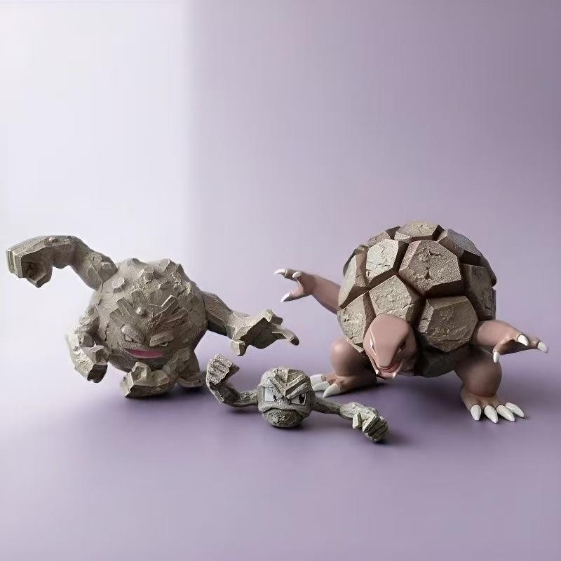 Cartoon Anime Pokemon Figure Geodude Evolutionary Combination Action Figures Pvc Collection Model Toys For Children Gifts