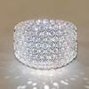 925 Sterling Silver Cubic Zirconia Rings Sparkling Attractive Wedding Bridal Jewelry Gorgeous Fashion Accessories for Women