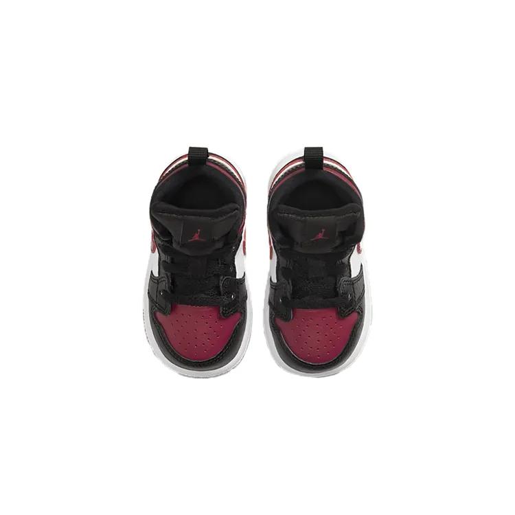 Air Jordan 1 Mid Toddler 'Bred Toe' (Unisex) Black / Noble Red / White Toddler Shoes 640735 066