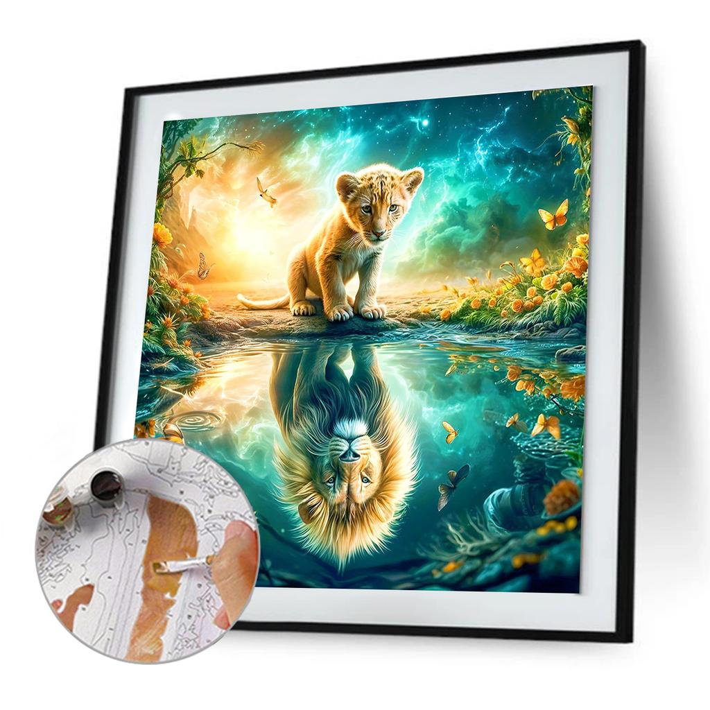 Animal DIY No Frame Acrylic Oil Painting Numbers Kit 40*40cm Canvas Acrylic Filling Painting Kit for Adults Gifts Home Decor