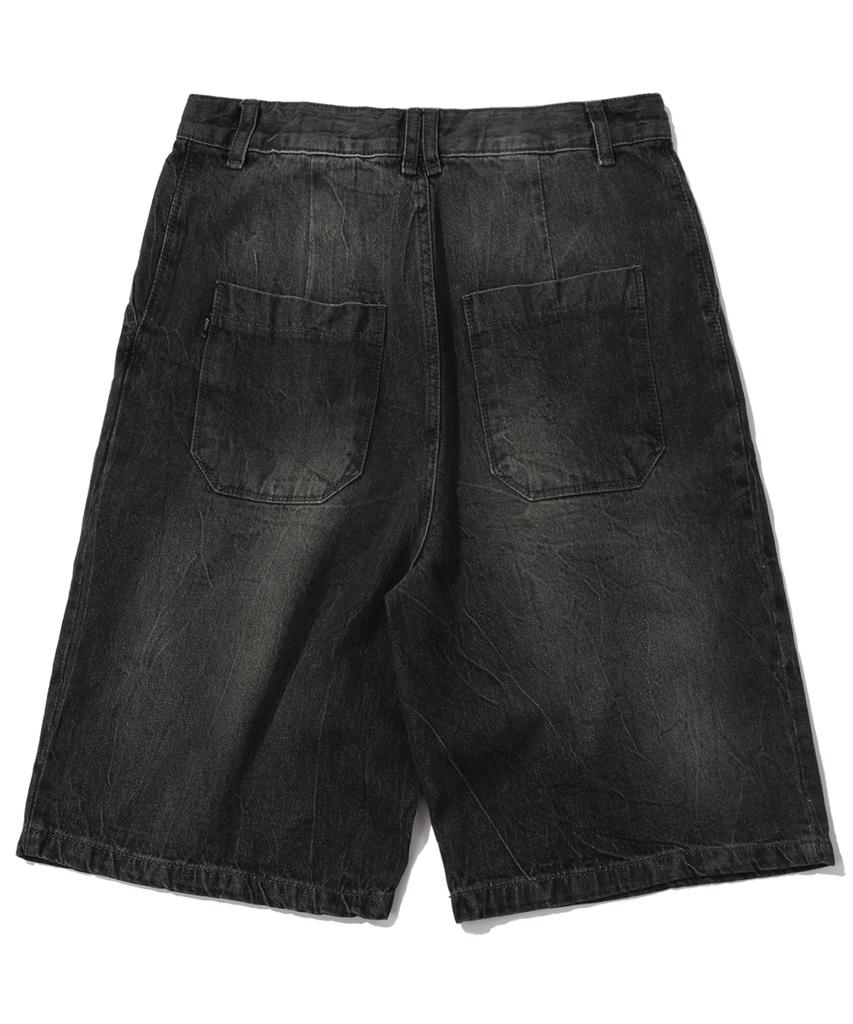 CPGN STUDIO Tie-Dye Bermuda Double-Pleated Denim Shorts Black