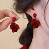 2025 Rose Petal Tassel Earrings: Trendy Long Minority Design for Women