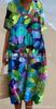 New Loose Casual Comfortable V-neck Digital Printing Pleated Large Version Dress