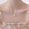 Elegant Ginkgo Leaf Pendant Necklace - Light Luxury White Shell Design for Women, Non-Fading Clavicle Chain.