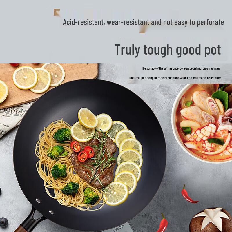 ASD Non-Coated Refined Iron Wok