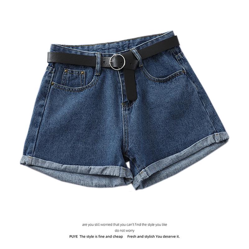 Women's Korean Style High Waist Denim Shorts - Summer Loose Fit, Rolled Hem, Plus Size, Casual Slimming Hotpants