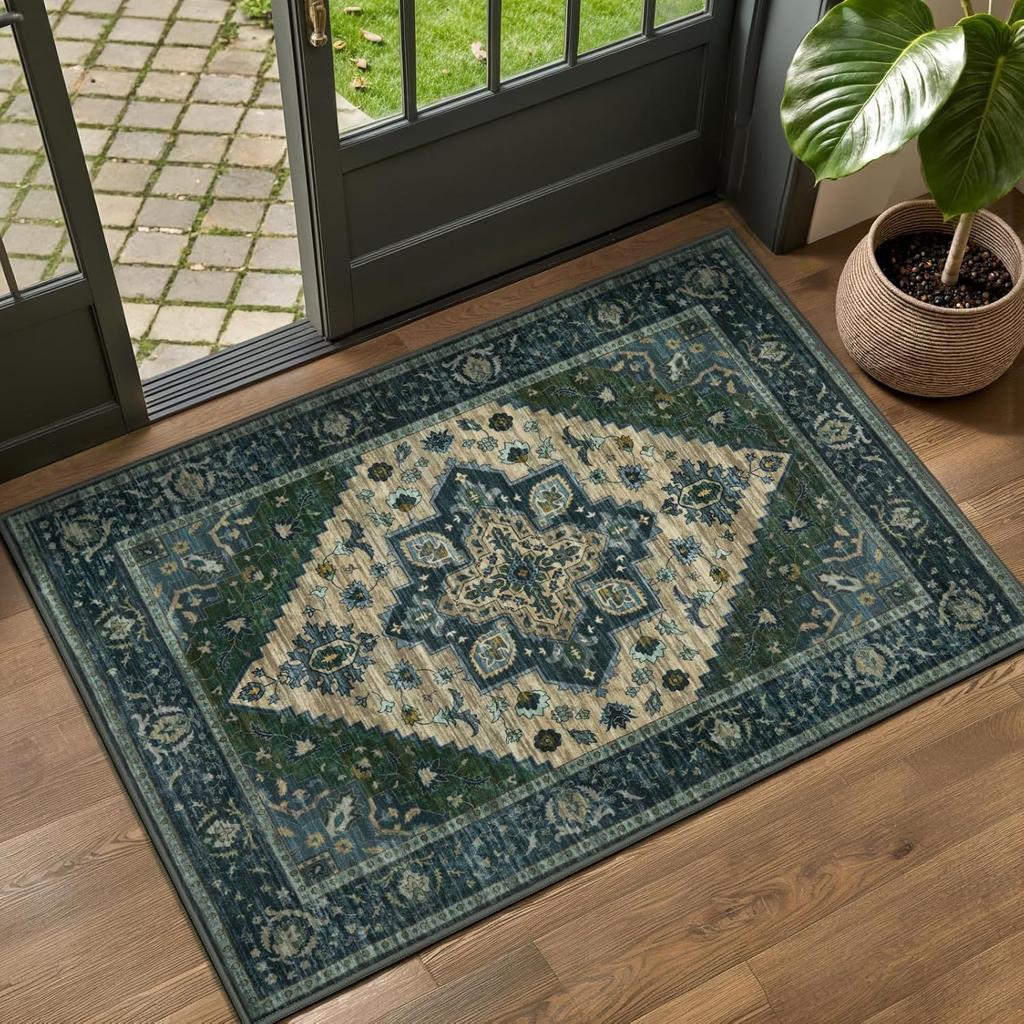 80*120CM Persian Crystal Velvet Floor MATS, Household Anti-slip Door MATS, Anti-slip Foot MATS, Suitable for Bathrooms, Bedrooms, and Doorways
