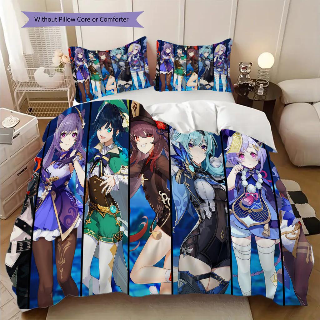Genshin Impact Complete Character Visual Novel Bedding 1 Duvet Cover 2 Pillowcase Without Core Duvet Cover And Pillowcase