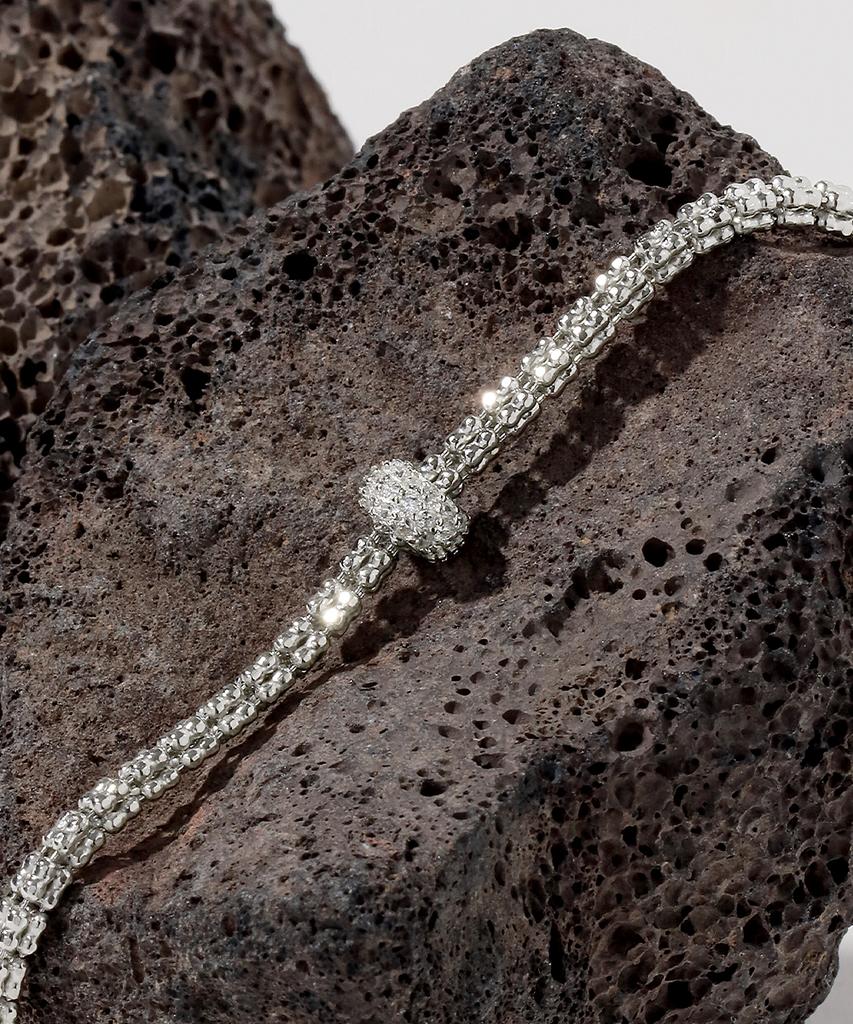 Mcel Silver Tia Pavé Ball Necklace