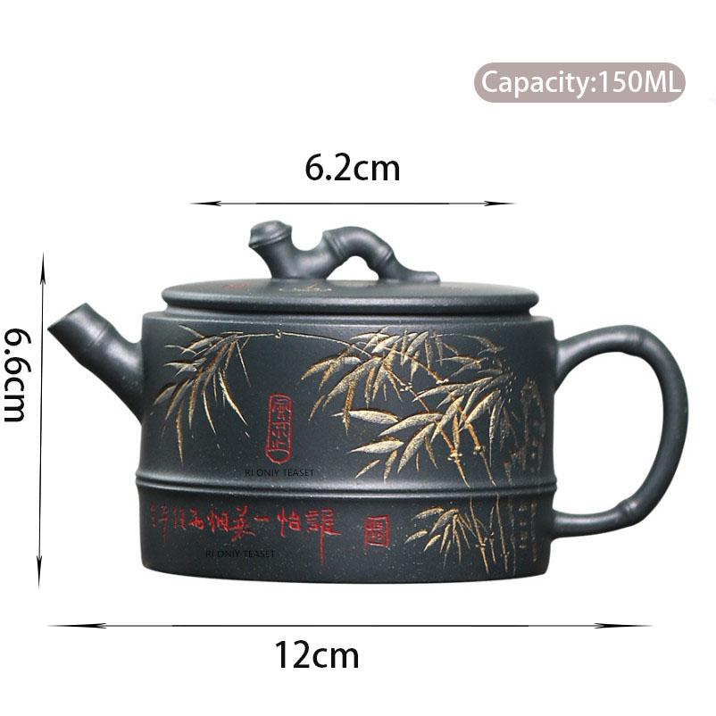 

150ml Chinese Yixing Purple Clay Teapot Famous Handmade Bamboo Leaf Tea Pot Beauty Tea Infuser Raw Ore Zisha Kettle Tea Set