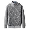 Men's Casual High Collar Long Sleeve Knitted Top with Velvet Warmth for Autumn and Winter Fashion Multi Functional Jacket
