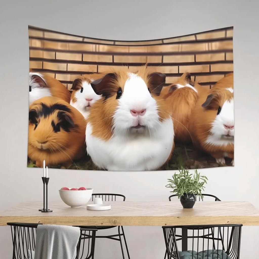Guinea Pig Wall Tapestry Cute Cavy Tapestry for Kids Boys Girls Cartoon Pet Animal Tapestry Wall Hanging for Bedroom Living Room