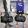 Men's Leather Travel Foldable Portable Shoes Luggage Large Capacity Travel Tote Women Duffle Bag