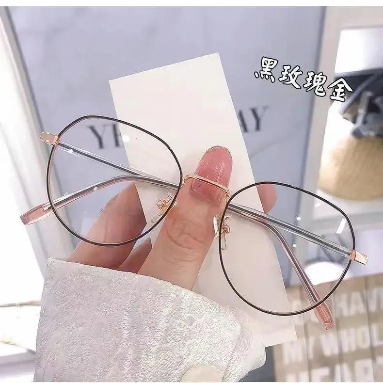 Luxury Myopia Glasses Classic Vintage Anti-blue Light Eyeglasses Women Men Minus Diopter Eyewear Prescription with 0 -0.5To -6.0 for Daily Use