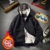 Mens Fleece Thickened Zip Up Hooded Loose Casual Warm Hoodie Outerwear