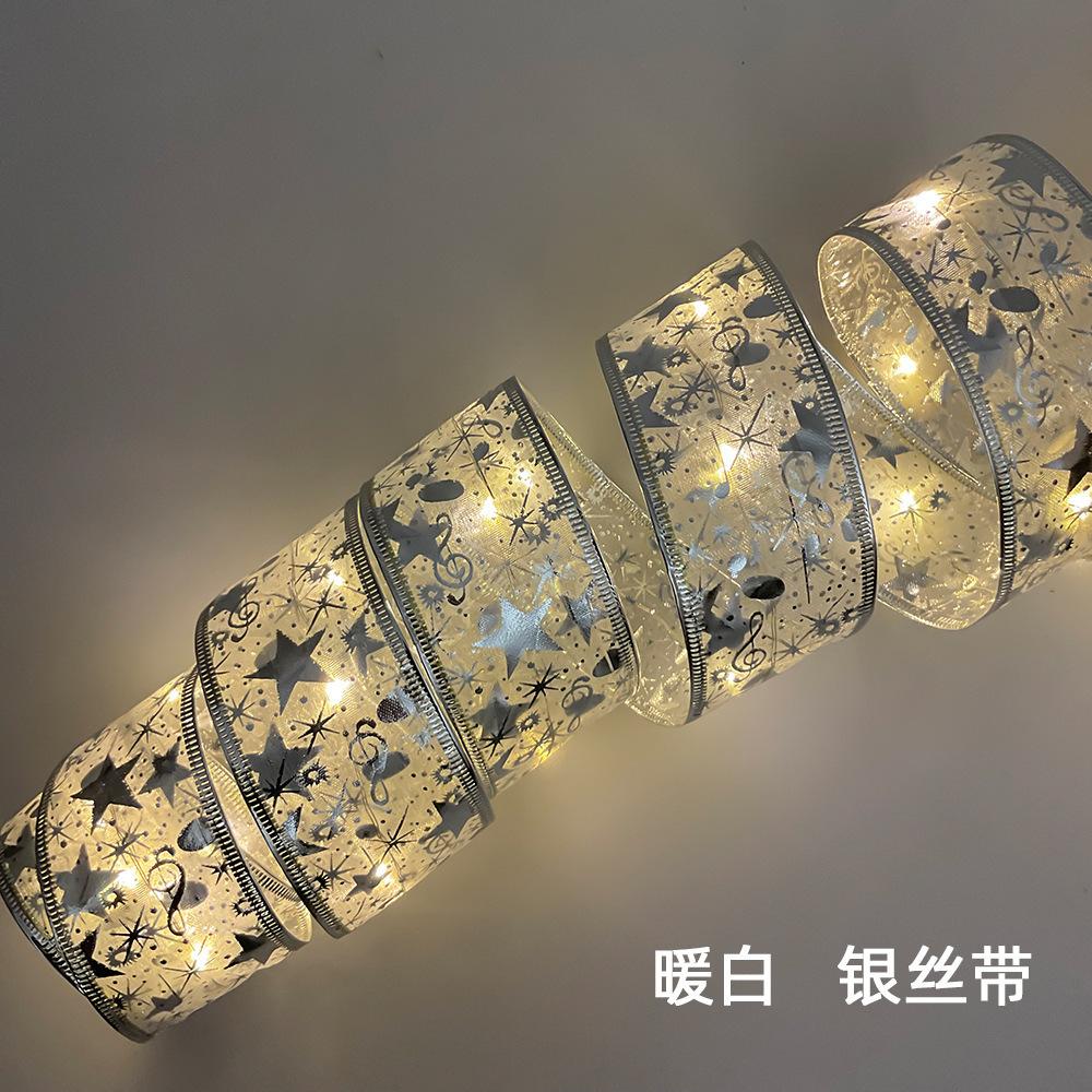 Christmas Decoration LED Ribbon Fairy Lights Christmas Tree Ornaments for Home DIY Bows Light String Navidad New Year 2026
