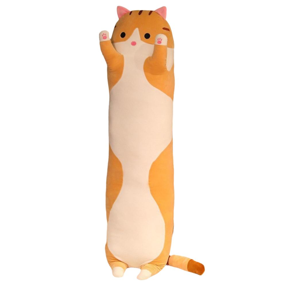 70cm Cat Plush Pillow Ultra Soft Long Throw Pillow Cute Side Sleeping Body Pillow  Gift коричневый