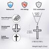 Vnox Unisex Stainless Steel Cross Pendants Neckalces, Zircon Center Inlayed Christ Cross Collar for Men Women Faith Jewelry