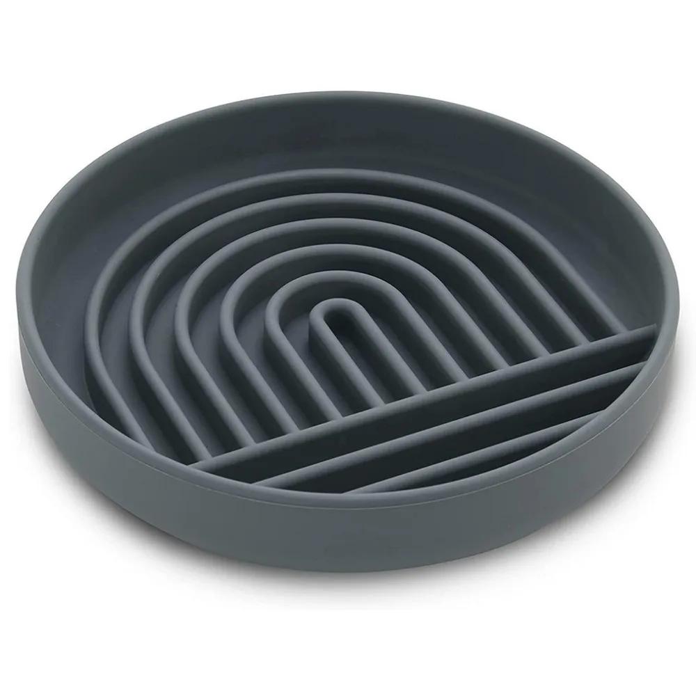 

New Silicone Pet Slow Food Bowl Slow Food Bowl Silicone Licking Pad Food Grade Pet Dog Choking Prevention Bowl Dog Distraction серый