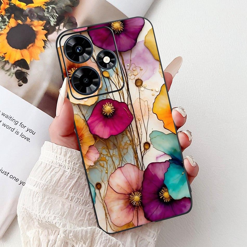 Für Infinix Hot 30 Play 30i Hot30 4G Elegante Florale Schmetterlings-Handyhülle Für Infinix Hot30i 30 30Play Weiche Silikon-TPU-Hüllen