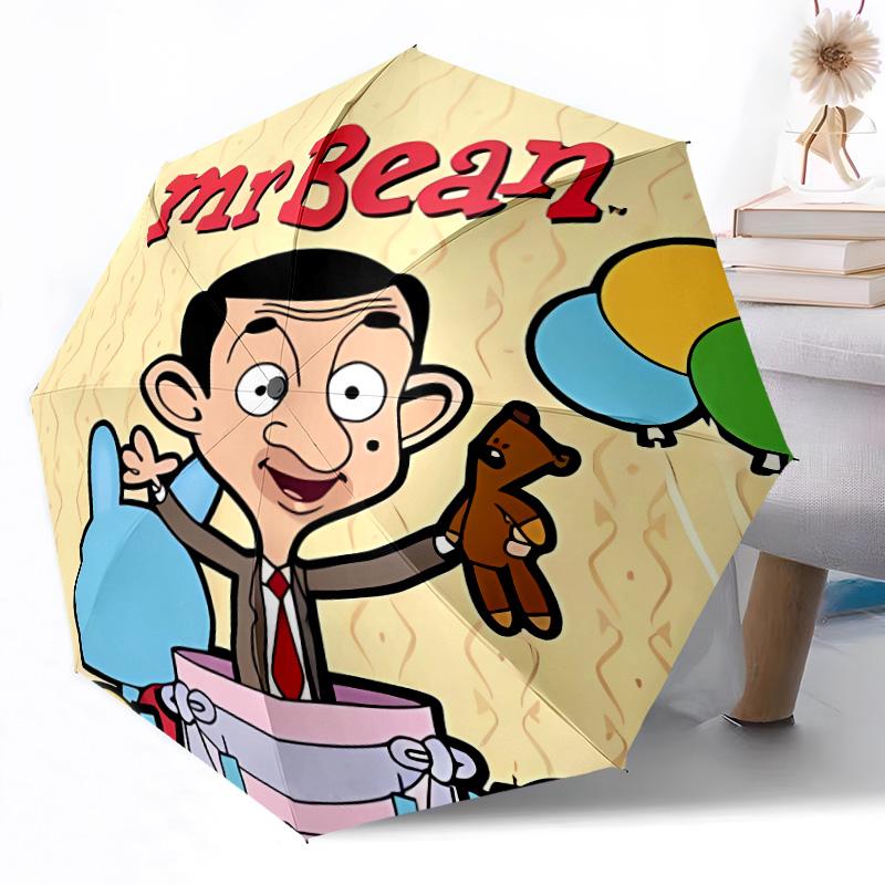 1pc Mr Bean'S Teddy Adventure Automatic Umbrella Compact 8 Rib Lightweight Foldable Design Travel Essential Outdoor Accessory Stylish Gift Women Y1