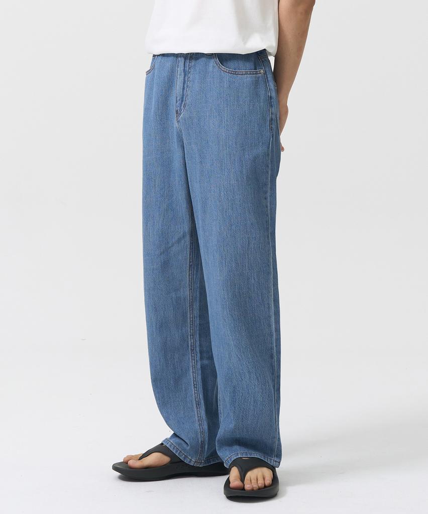 TOFFEE Sl01 Summer Denim Wide Pants (Light Blue)