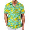 Men's Vintage Button Down Bowling Shirts Short Sleeve Summer Beach Shirt