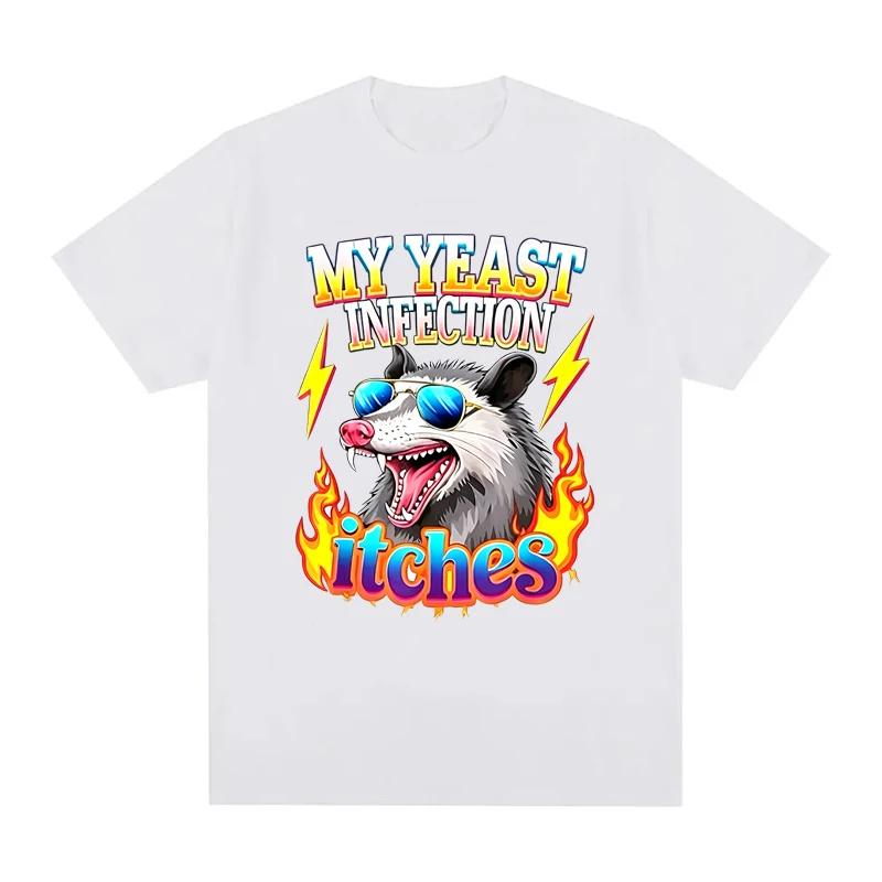 Inappropriate My Yeast Infection Itches Print Tshirts for Women Summer Funny Humor Casual Fashion Tops ONeck Short Sleeve Tees S