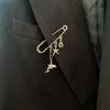 Trendy Lapel Pin Delicate Chain Pins Fashion Pendant Brooch Alloy Material