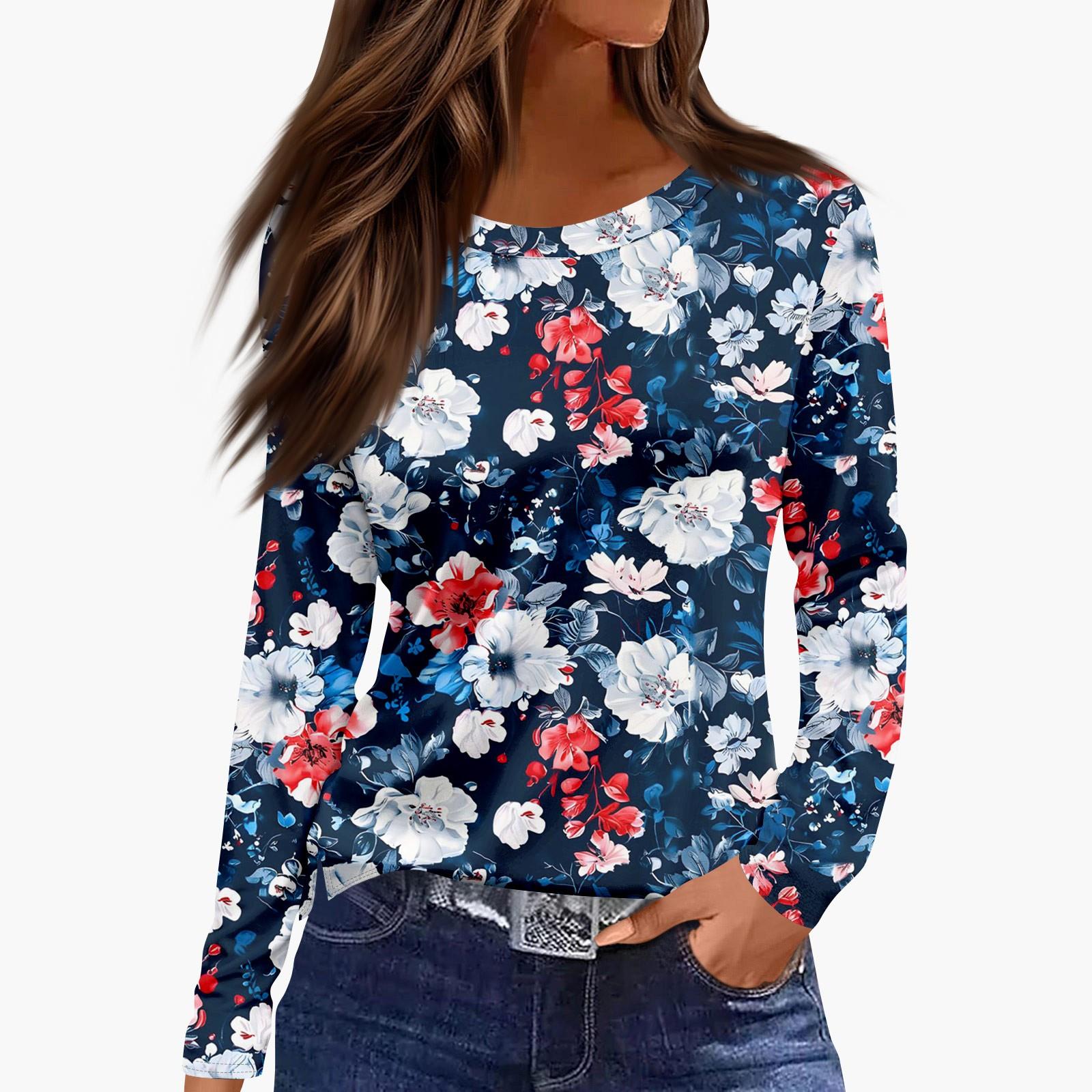 

Женский модный повседневный топ-свитер с длинным рукавом, популярный, в ретро-цветочном принте L