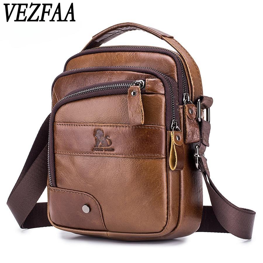 Casual Men's Shoulder Bag Made of Genuine Leather