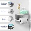 Stainless Steel Wall Mount Toilet Paper Holder with Shelf  Drill & No-Drill Installation  for Smooth Bathroom Walls  Durable