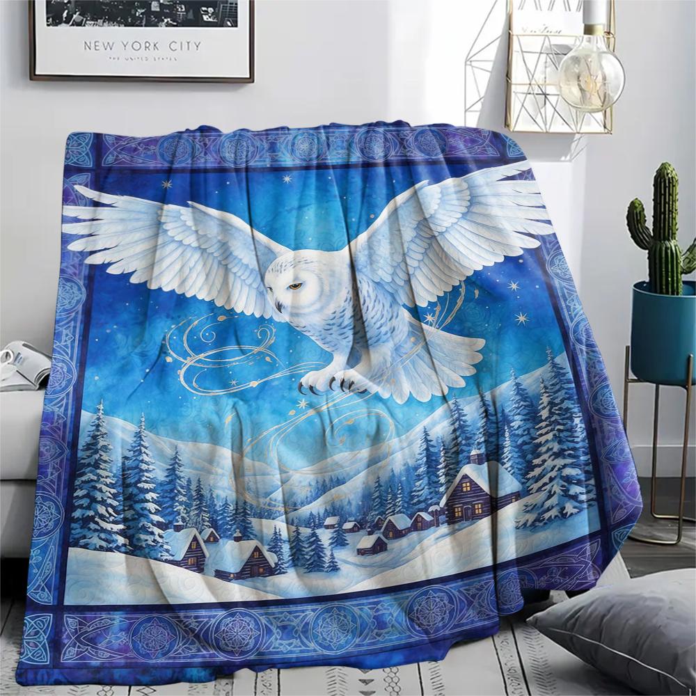 1 ks Flanelová deka s kresleným potiskem, Vysoce kvalitní, Pohodlná pro všechna roční období, Domácí dekorace, Teplo a pohodlí, Perfektní jako vánoční dárek k narozeninám